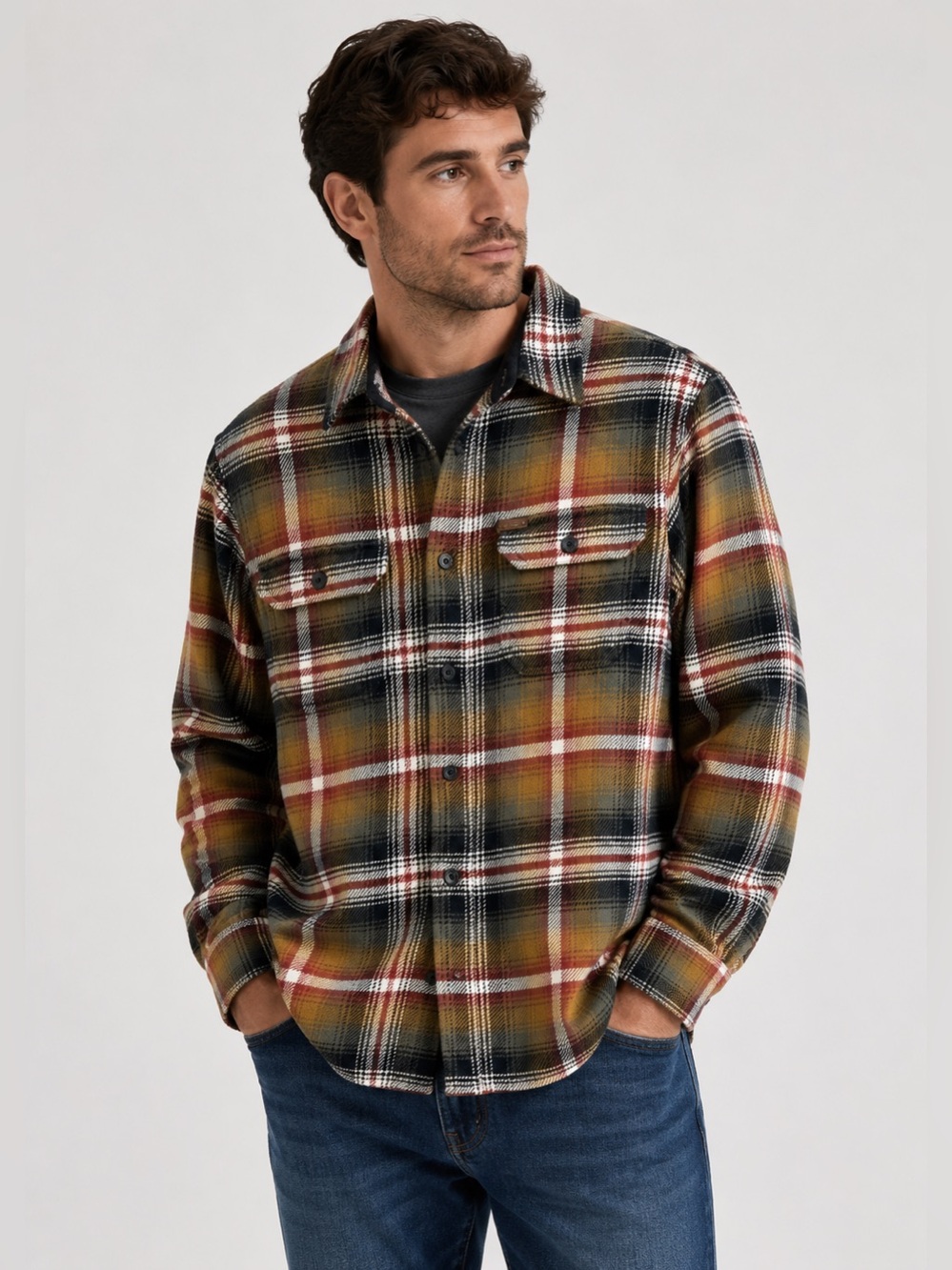 Orvis Men’s Plaid Flannel Shirt Jacket Small 100% Cotton Overshirt Shacket